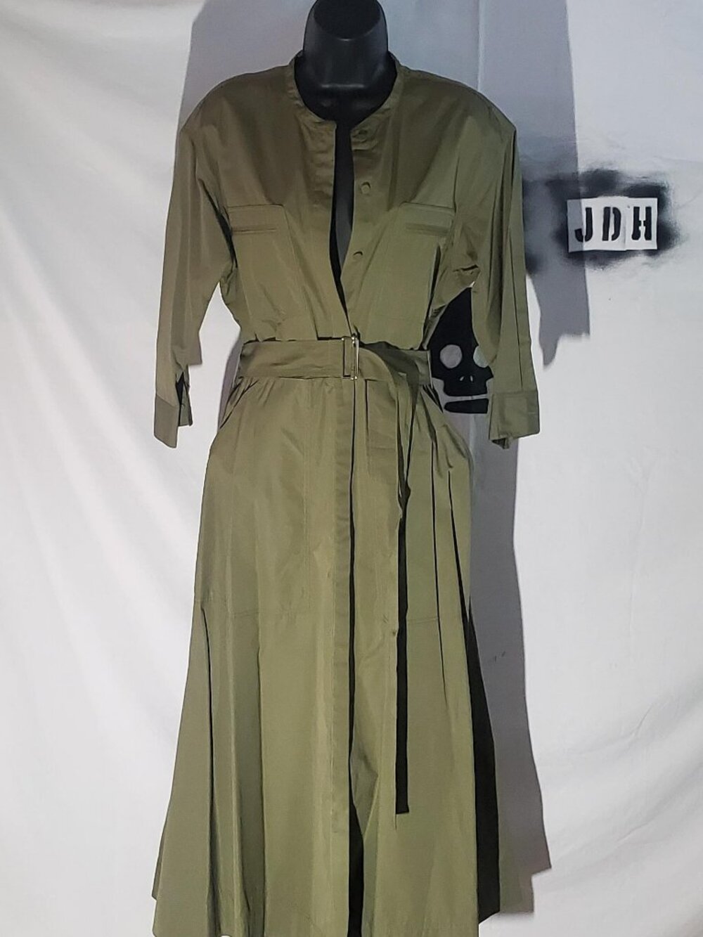 Theory Utility Shirt Dress in Olive Sz 8 NWT